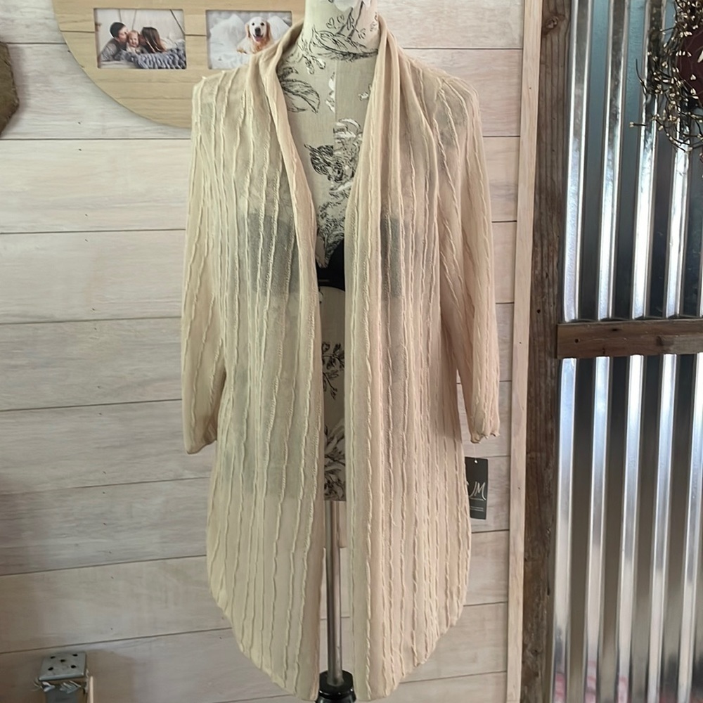 NWT JM Collection Tan Cardigan XL